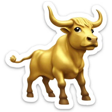 golden bull motivated sticker