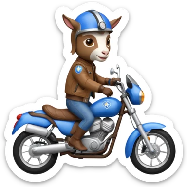 Goat on motorbike sticker