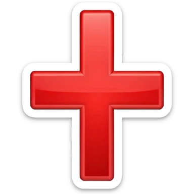 red medical cross symbol on a white background sticker