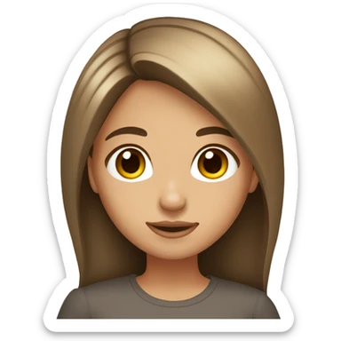 Brown hair girl with blonde highlights brown eyes and straight hair sticker