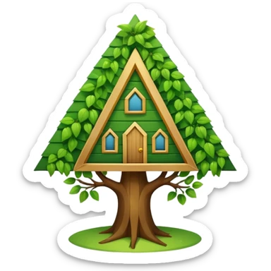 triangle tree house sticker