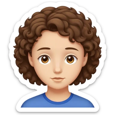teen with shorter cury brown hair sticker