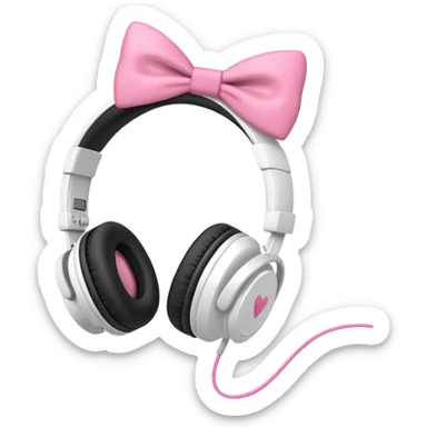 White headphones with bows sticker