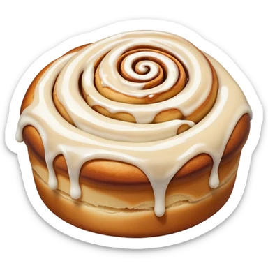 ultra realistic cinnamon roll extra frosting drip sticker