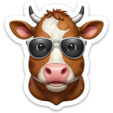 Cow with a shisty and sun glasses  sticker