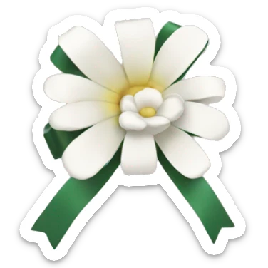 Aesthetic bow with white flower attached sticker