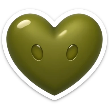 Olive green heart  sticker