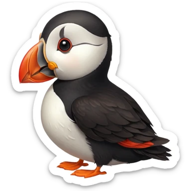 Puffin and heart sticker