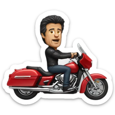 Stallone in a red motorbike sticker
