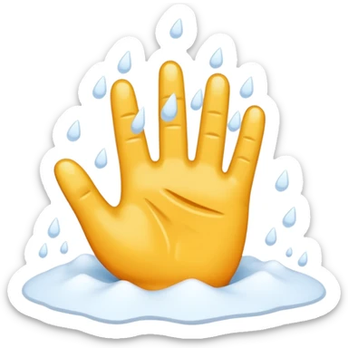 a hand sticking out from snow sticker