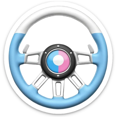 steering wheel with transgender pride flag colors with bdsm implification sticker