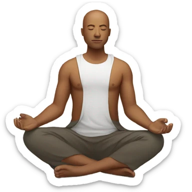 white man meditating sticker