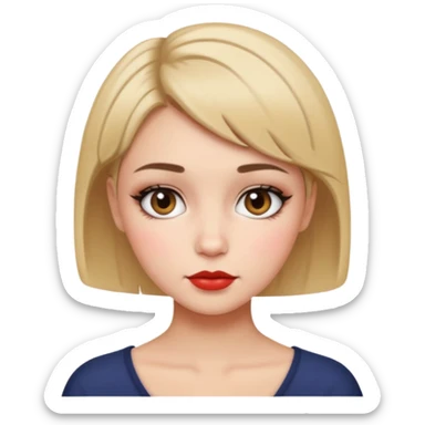 make sexy, cute, and gorgeous girl with short hair and makeup on her face sticker