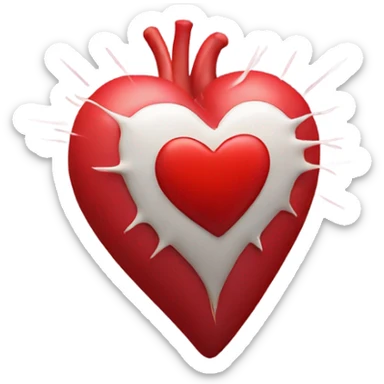 Pulsing heart sticker