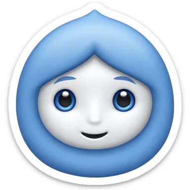 Weißes  Hakerl in gezacktem blauen  Kreis  sticker