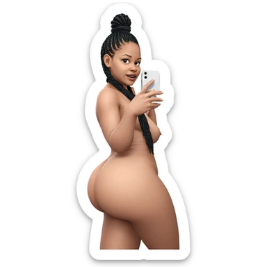 girl taking nude selfie sticker