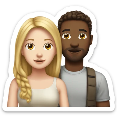 a white girl with her white boyfriend  sticker