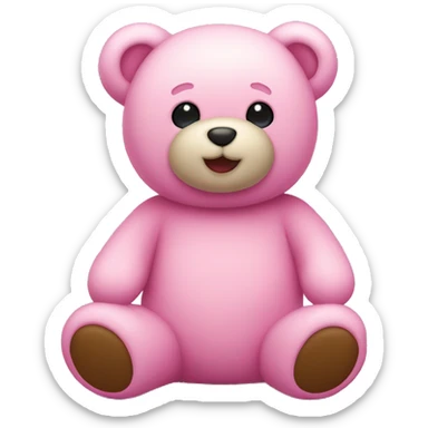 Light teddy bear with pink ྀི sticker