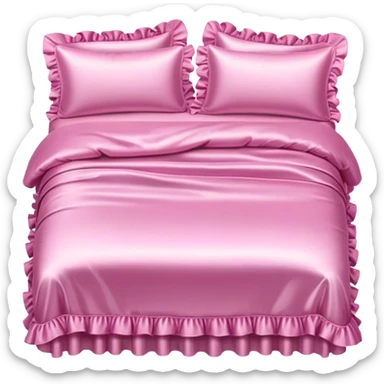 Girly pink satin bedding sticker
