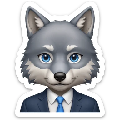 wolf in business suit sticker