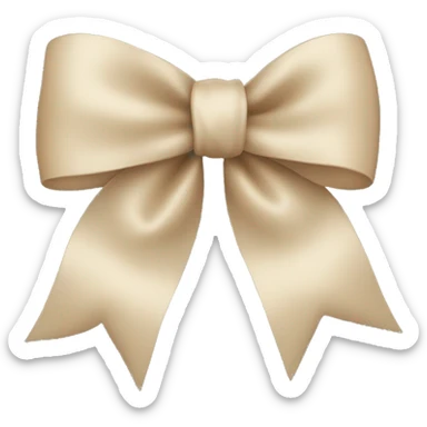 Beige Christmas bow sticker
