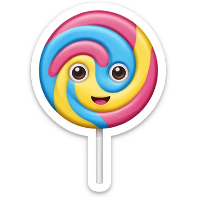 cute lollipop with eyes and mouth and personality sticker
