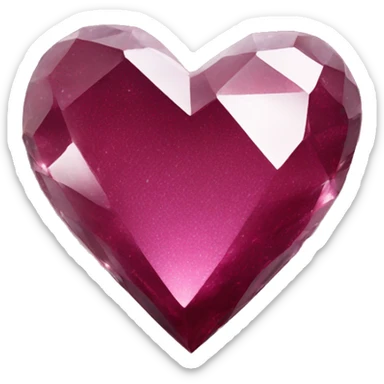 crystal heart with burgundy shimmer sticker
