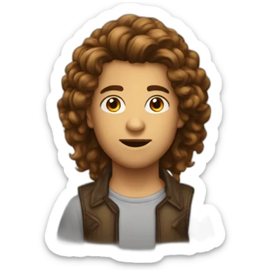 streameur garçon cheveux brun vers l'avant sticker