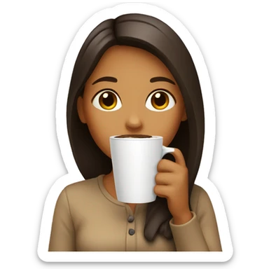 Girl drinking coffee sticker