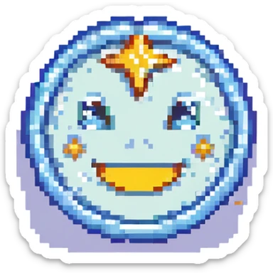 smiling face with smiling eyes and four stars sticker