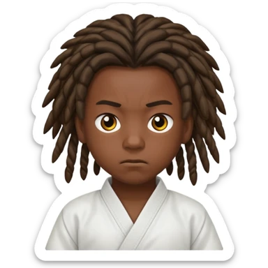 karate kids, dark skin, dreadlocks sticker