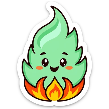 Jade Flame's flames Smile sticker