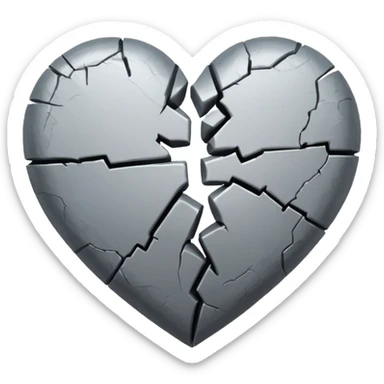 broken heart grey sticker