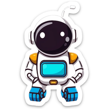 adorable little robot with blinking lights sticker