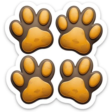 Paw prints from a dog with only 3 legs sticker