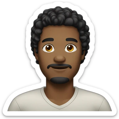 Cousin black hair man sticker