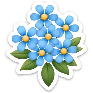 light blue small flowers cute  sticker