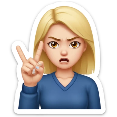 middle finger angry girl sticker