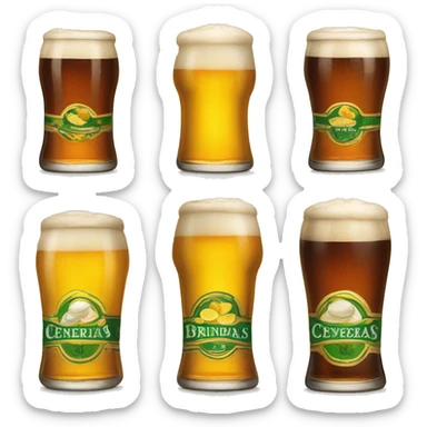 Tres jarras de cervezas y brindando sticker