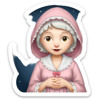 The big bad wolf is wearing Grandma's clothes. sticker