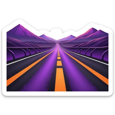 road with sunset sticker