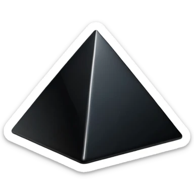 A black pyramid, glossy. sticker
