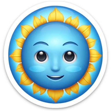 A blue sun sticker