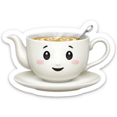 Teacup with steam rising sticker