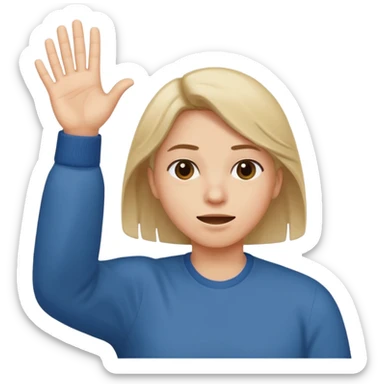 The emoji is as follows: head down while shaking it left and right moderately, right hand up near the head in this emoji position ☝️ while shaking forward and backwards moderately and gives the vibe of "nah we gotta go" or "nah fk this shi we out" sticker