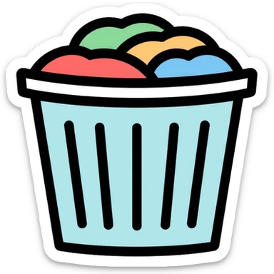 laundry basket with clothes sticker