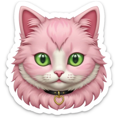 хочу 🐱 чтобы этот котик стал нежно розовым и с шеей sticker