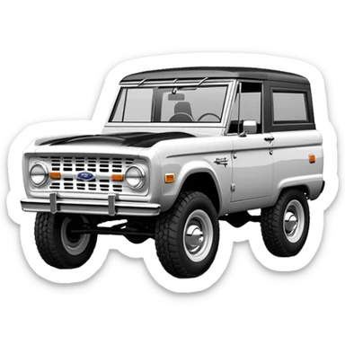 1967 Black and White 2 tone  Ford Bronco sticker