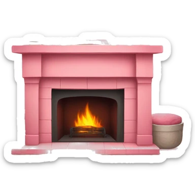 Cosy pink fireplace  sticker