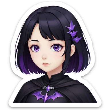 Gorgeous Cute Gothic Edgy Nebula Gradient Beautiful Anime Emo BatLady sticker